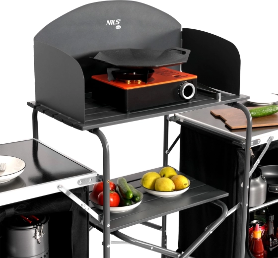 Stabilny blat roboczy z osłoną przeciwwiatrową