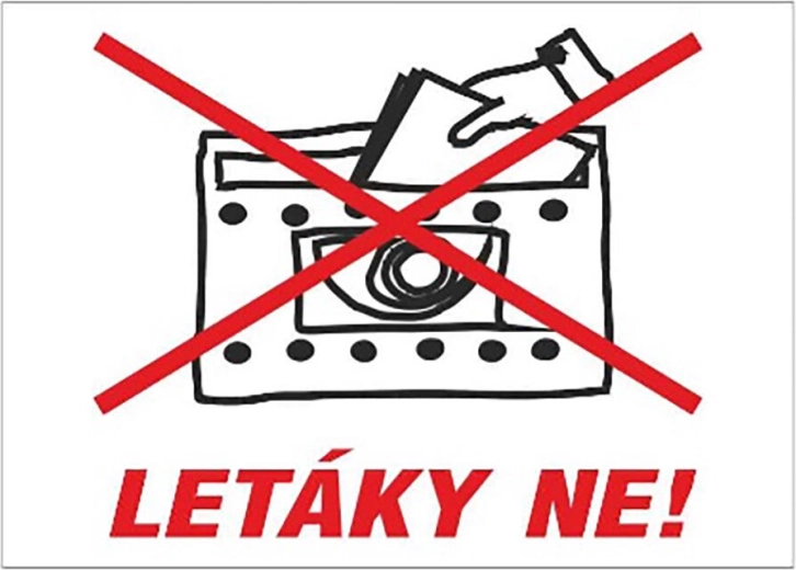 Naklejka na skrzynkę pocztową Ulotek nie! 70 × 50 mm