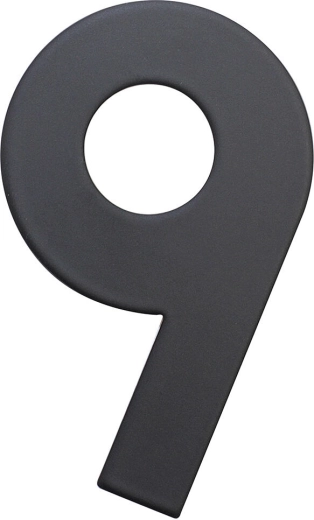 Numer domu 9, 75 mm, stal nierdzewna, matowa czerń