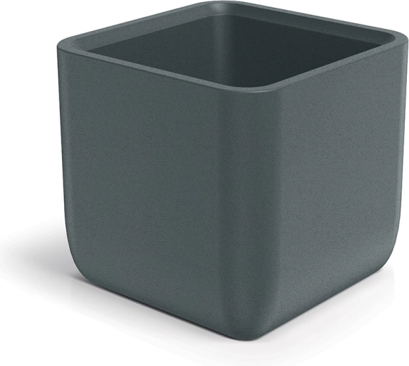 Donica Molta Square 48 cm – grafitowa, plastikowa, kwadratowa donica do wnętrz i na zewnątrz