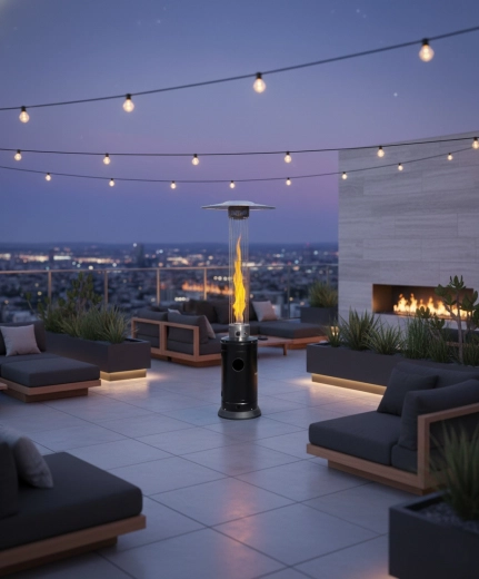 Widoczny płomień w szklanej rurze