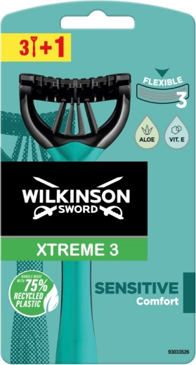 Wilkinson Xtreme 3 Sensitive jednorazowe maszynki do golenia dla wrażliwej skóry (3+1 szt.)