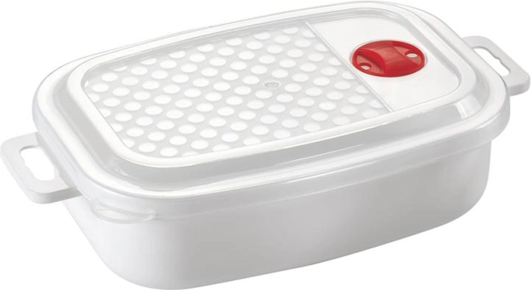Plastowy pojemnik do kuchenki mikrofalowej HEIDRUN 1,5 l z pokrywką