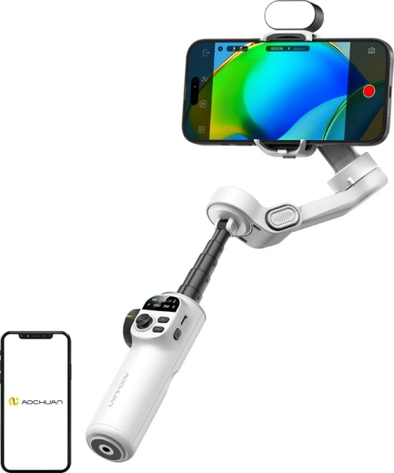 Stabilizator AOCHUAN Smart X2 z oświetleniem RGB (biały)