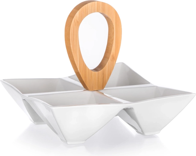 4 przegródki dla przejrzystego serwowania