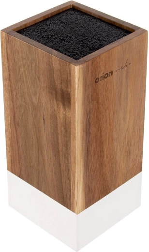 Eleganckie drewno akacjowe z białym akcentem