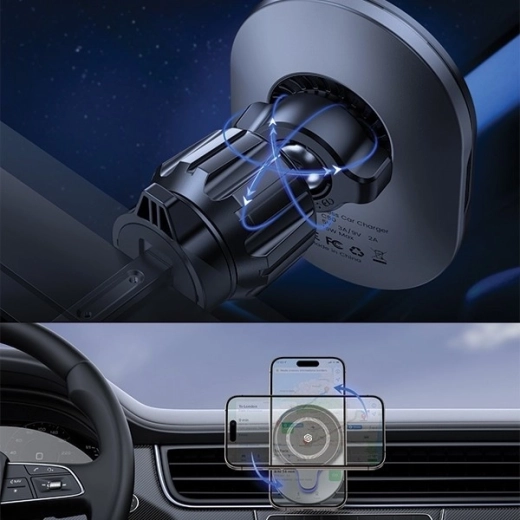 Obrotowy przegub 360° i solidny klips