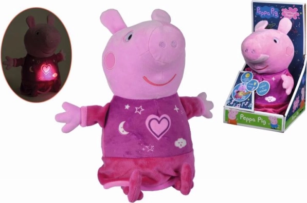 Peppa Pig pluszowy przytulak do zasypiania z muzyką i światłem 25 cm