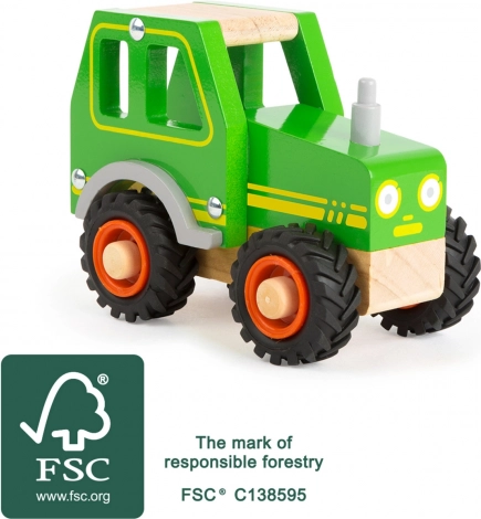 Drewniany traktor Small Foot zielony