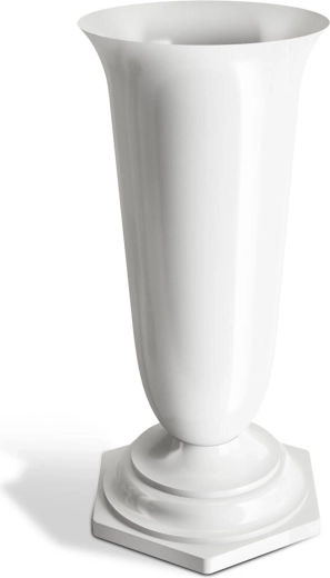 Wazon cmentarny NATY z ciężkim dnem 23 cm, biały