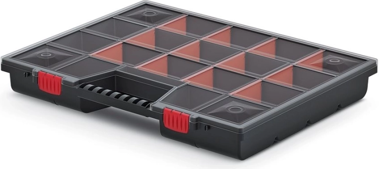 Plastowy organizer NOR 18 przegródek 490 × 390 × 65 mm