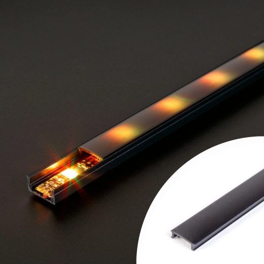 Czarna opalowa osłona do aluminiowego profilu LED 1000 mm