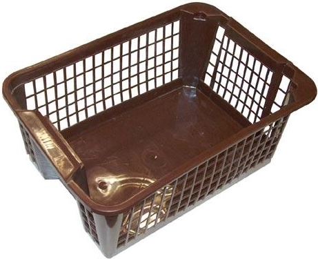 Plastowy koszyk do sztaplowania 36 x 26 x 14 cm – Brązowy