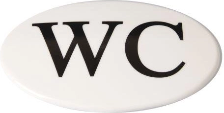 Tabliczka na drzwi WC – biały plastik