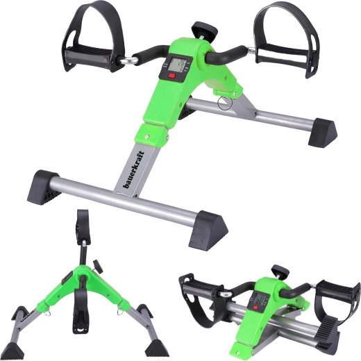 Składany rehabilitacyjny trenażer pedałowy (rotor) 2w1 z wyświetlaczem LCD, zielony - 1 sztuka
