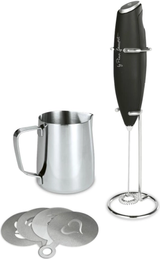 Lamart Kaffe spieniacz do mleka z dzbankiem i szablonami