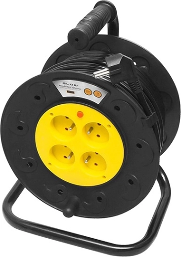 Przewód przedłużający z uziemieniem, 4 gniazda, bęben 50m PVC