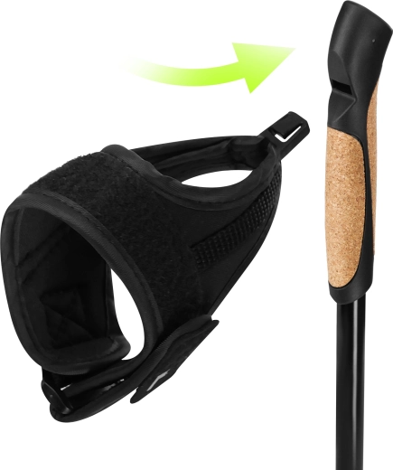 Ergonomiczne korkowe rękojeści z paskami na nadgarstek