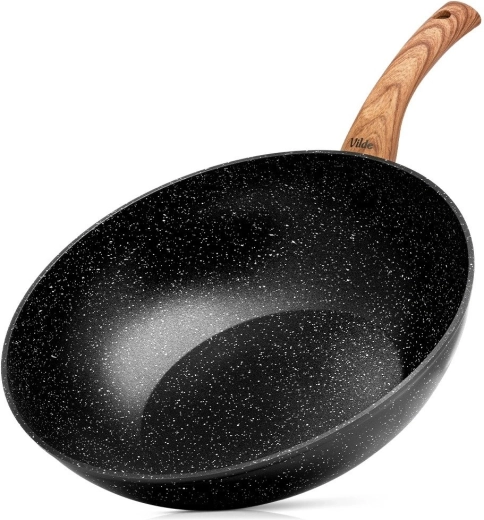 Patelnia wok Vilde Granitica Wood 32 cm