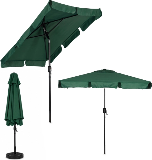 MultiGarden duży parasol ogrodowy z korbką i regulacją nachylenia 200 × 130 cm, zielony