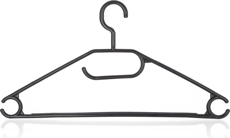 Obrotowe plastikowe wieszaki czarne 40 cm (5 szt.)