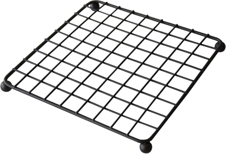 Metalowa podstawka pod garnek 19 × 19 × 2 cm, czarna