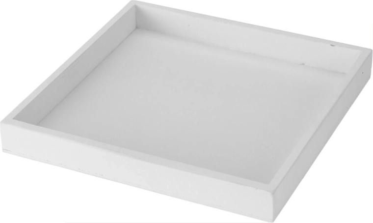 Dekoracyjna drewniana taca 25 × 25 × 3 cm biała