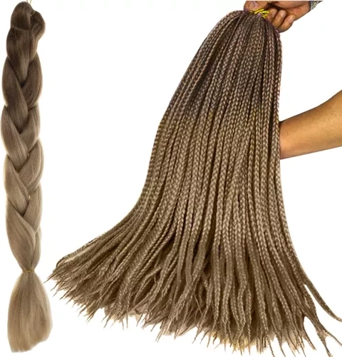 syntetyczne włosy do warkoczy ombré blond