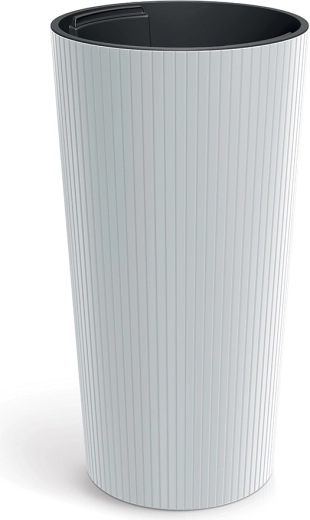 Doniczka Lamia Slim 25 cm biała z wkładem