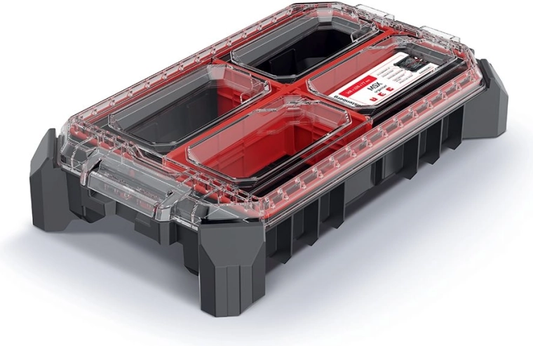 Modułowy organizer MSX 36,8 × 22,8 × 7,7 cm z przezroczystą pokrywą