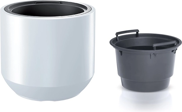 Biały plastikowy doniczka z wkładem 39 cm