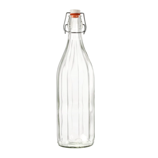 Szklana butelka Costolata z zamknięciem patentowym 1 l