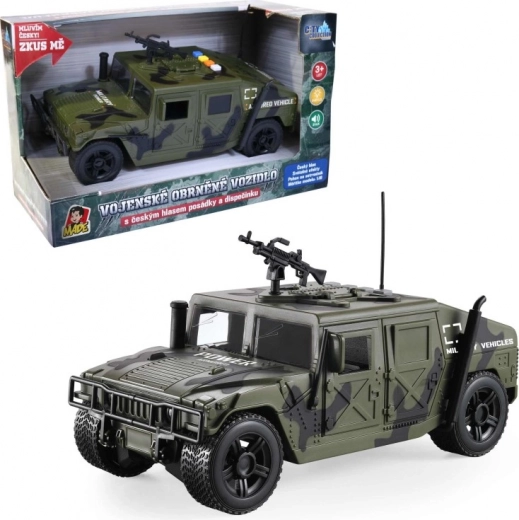 Wojskowy samochód ze światłem i czeskim głosem 24 cm