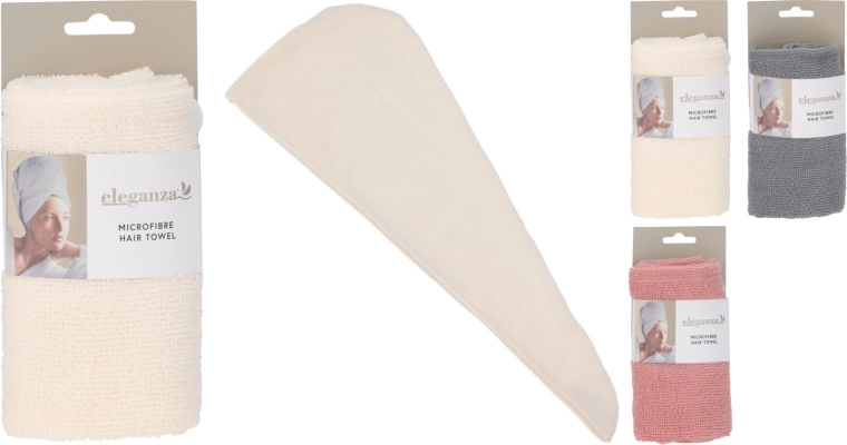 Mikrofibrowy turban do włosów 55 × 22 cm z guzikiem