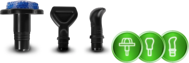 Dziewięć końcówek do ukierunkowanego masażu