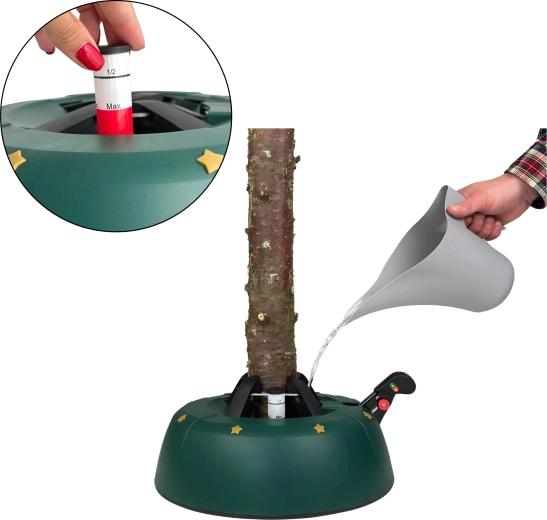 Świeża choinka dzięki zbiornikowi 2 l ze wskaźnikiem