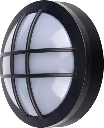 Solight LED zewnętrzna oprawa oświetleniowa okrągła z kratką 13 W, 910 lm, 4000 K, IP65, czarna - 1 sztuka
