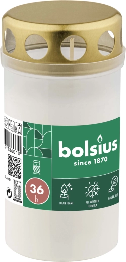 Biała znicz nagrobny 13 cm, czas palenia 36 godzin
