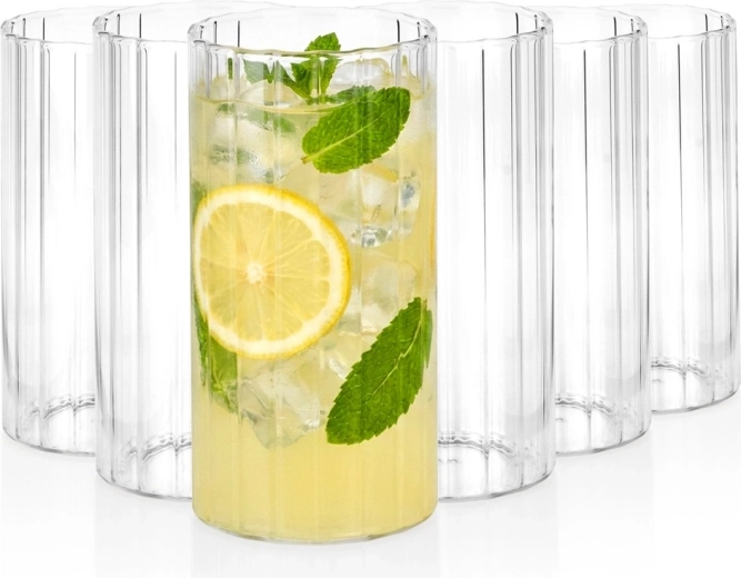Ryflowane szklanki Vilde 360 ml, 6 szt.