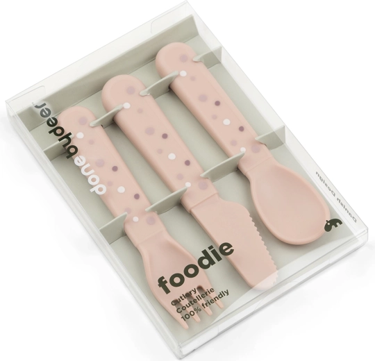 Done by Deer zestaw sztućców Foodie Happy dots różowy