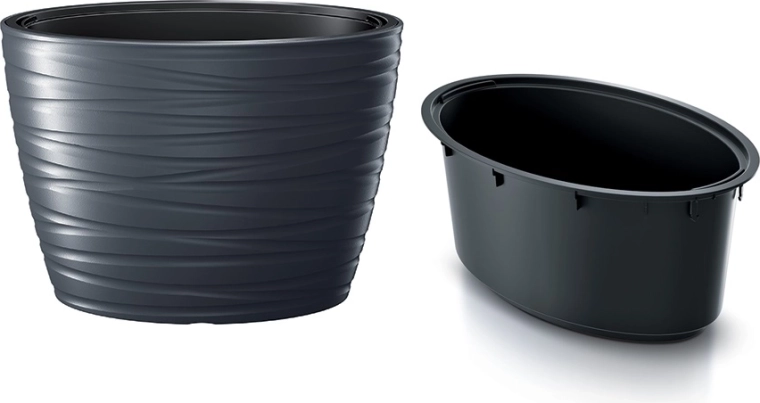 Owalna donica z wkładem MAZE 58,5 cm antracyt