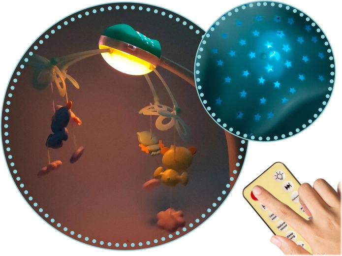 Projektor i lampka nocna dla spokojnego zasypiania