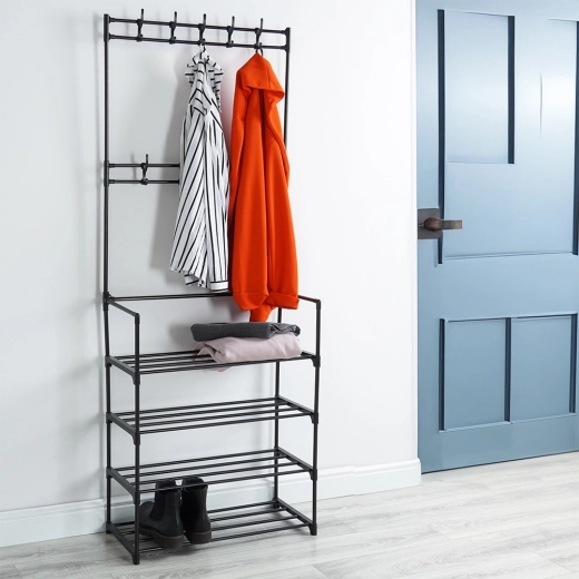 Trwała metalowa konstrukcja w czarnym kolorze