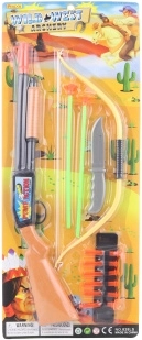 Zestaw westernowy z karabinem, łukiem i nożem dla dzieci