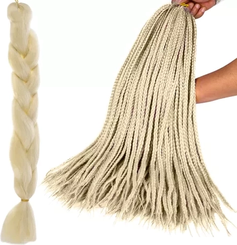 Syntetyczny warkocz w odcieniu jasny blond 60 cm