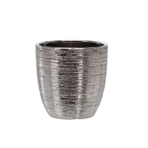 Ceramiczna osłona na doniczkę 20 × 20 × 22 cm srebrna