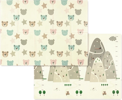 Babyono składana dwustronna piankowa mata do zabawy 150 × 200 cm