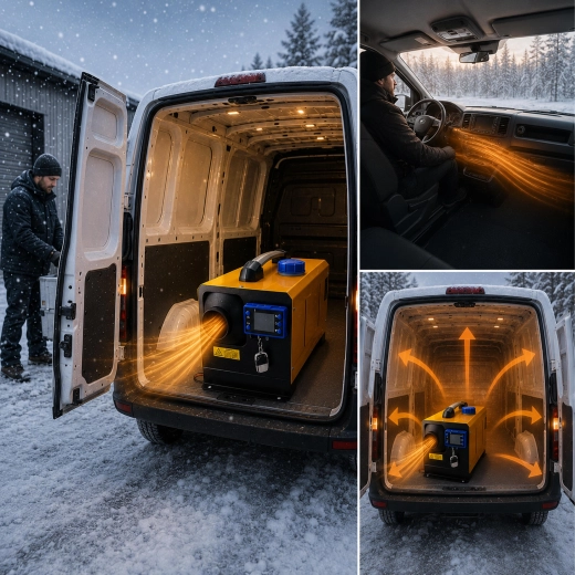 Ogrzewanie busa i kampera nawet w warunkach zimowych