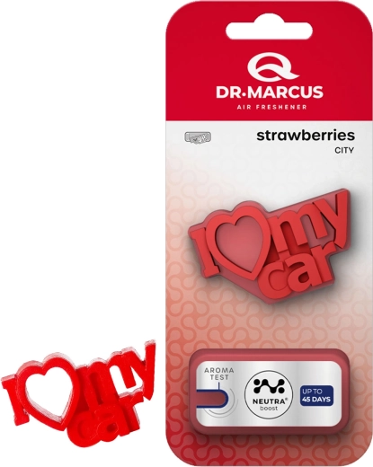 Dr. Marcus City I Love My Car truskawki – odświeżacz powietrza do samochodu