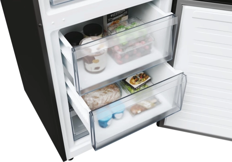 Przezroczyste szuflady zamrażarki
